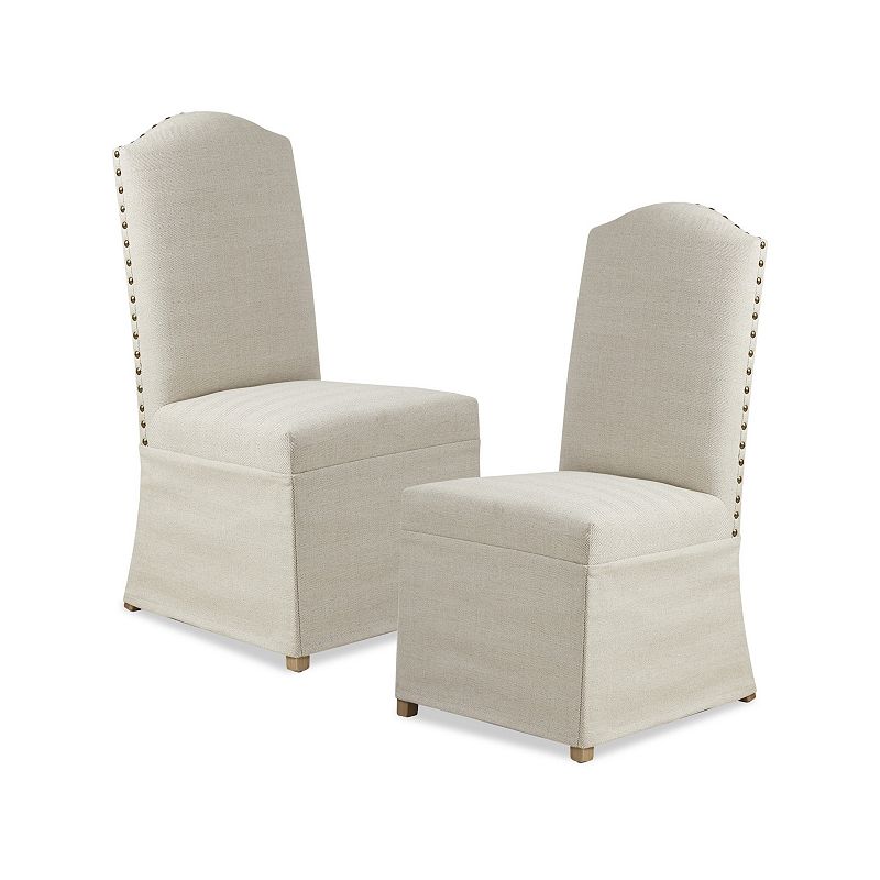 Madison Park Capa Set of 2 High Back Dining Chairs with Skirts