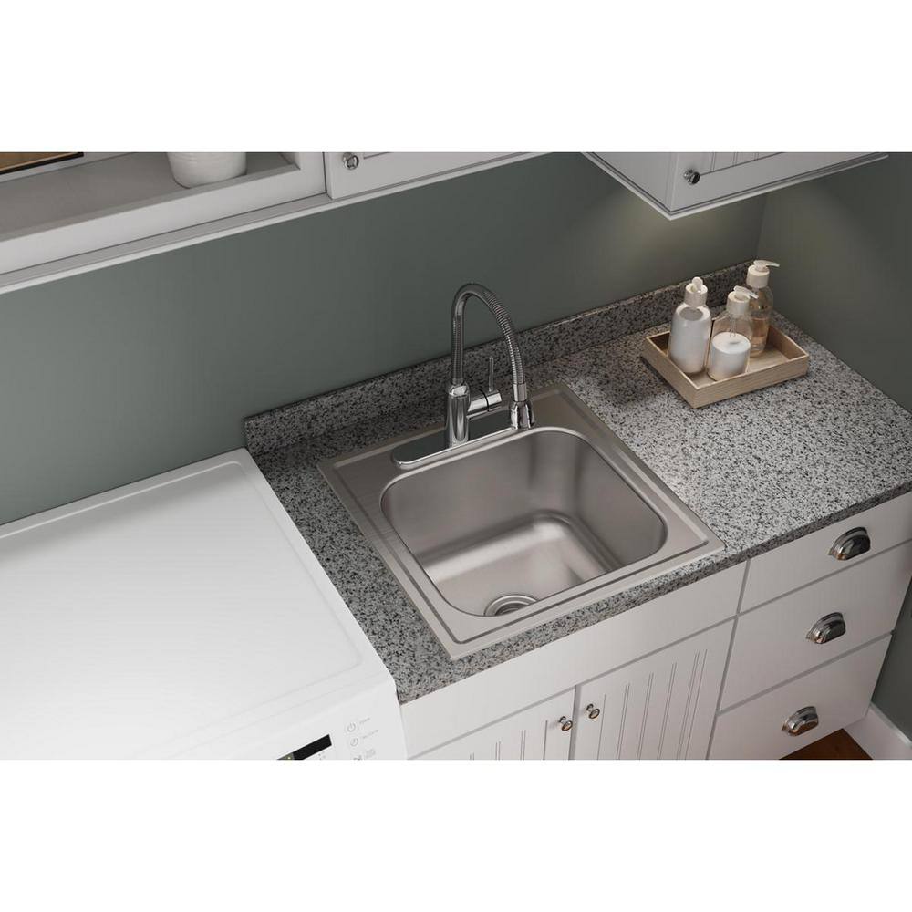 Elkay Dayton Premium 20 in.Drop-In Stainless Steel 3-Hole Single Bowl Kitchen Sink DPC12020103