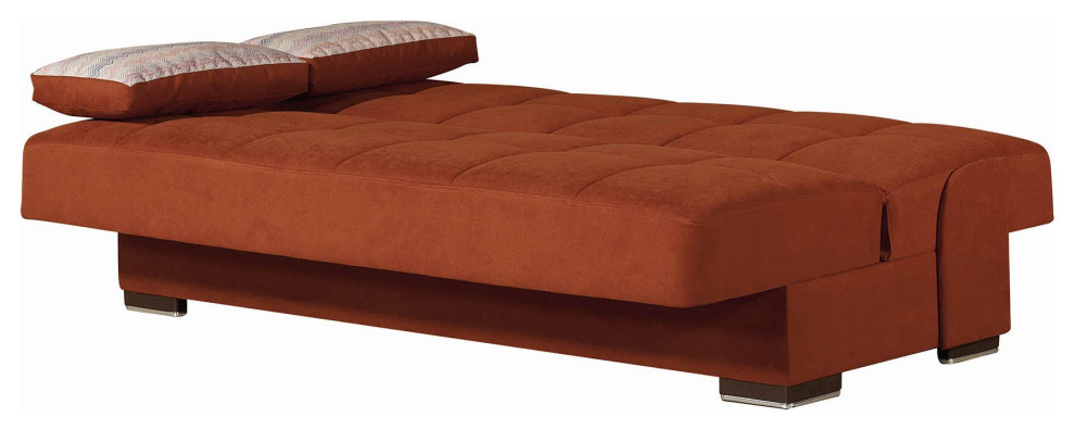 Comfortable Sleeper Sofa  Armless Design With Square Tufting   Contemporary   Sleeper Sofas   by Decorn  Houzz