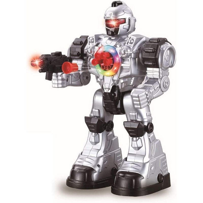 Remote Control Robot Toy Shoots Missiles Walks Talks and Dances with Flashing Lights 10 Functions