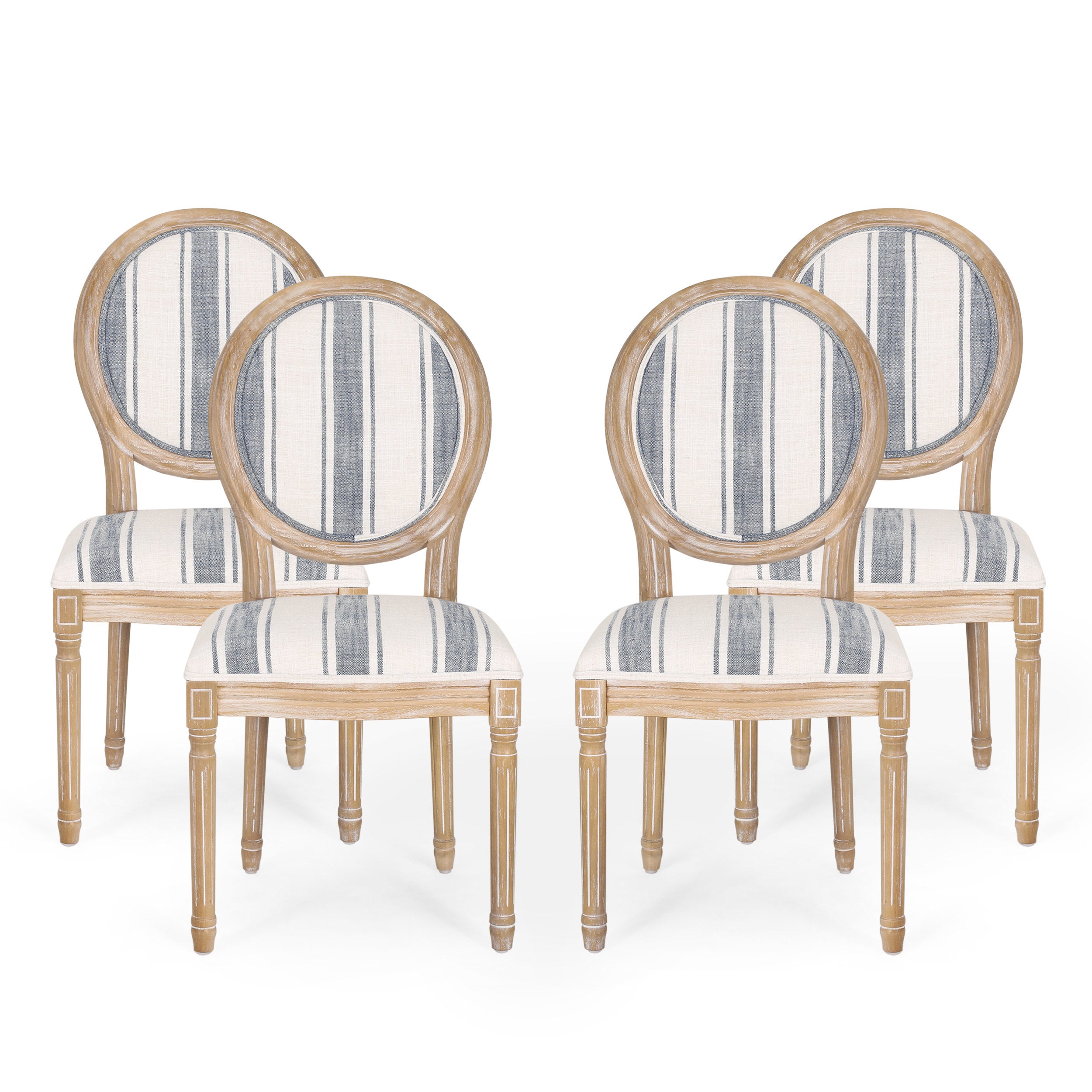 Lariya French Country Fabric Dining Chairs