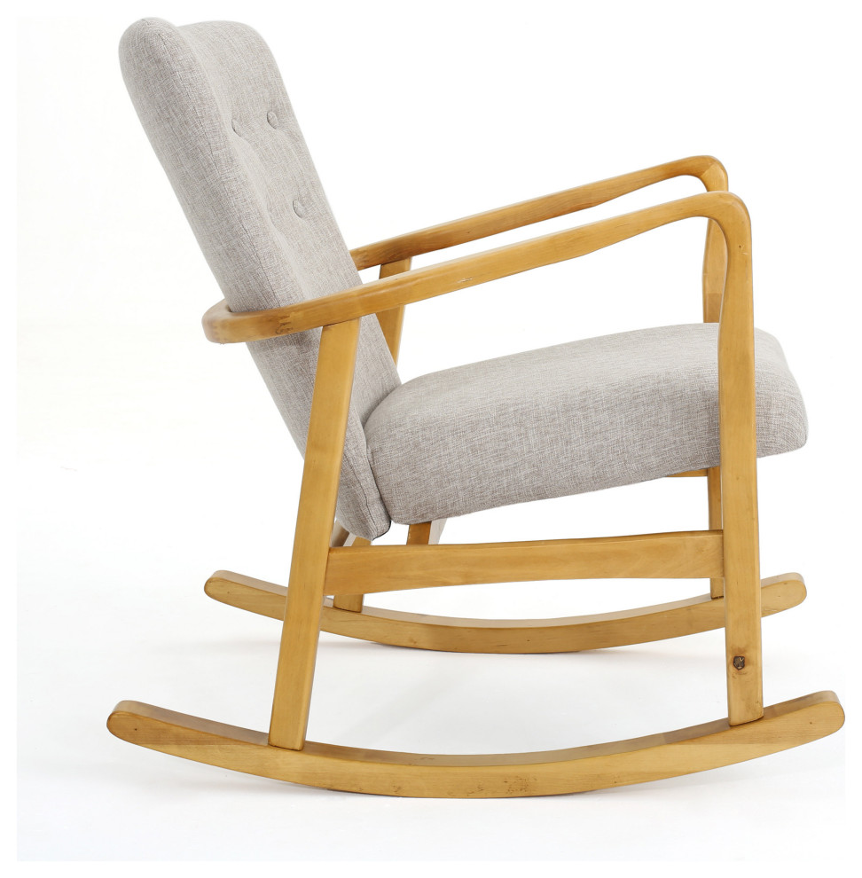 GDF Studio Collin Mid Century Fabric Rocking Chair   Midcentury   Rocking Chairs   by GDFStudio  Houzz