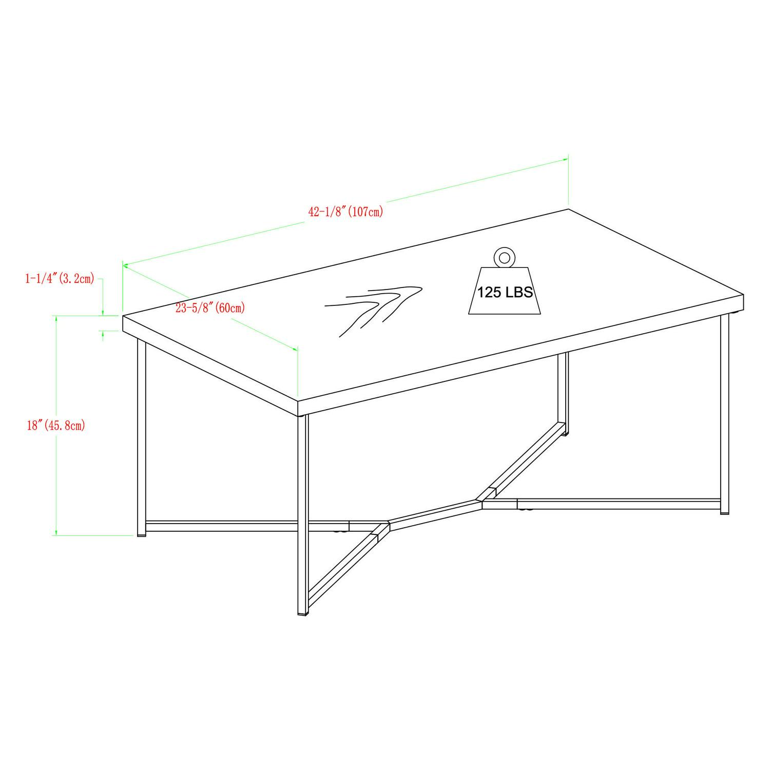 Ember Interiors Diana YLeg Coffee Table White Faux Marble