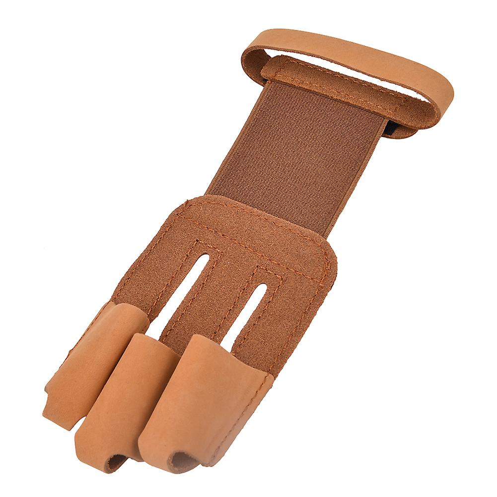 Artificial Cow Leather Archery 3 Finger Guard Protective Glove Finger Tab Protector For Recurve Longbow Hunting Shooting Accessory