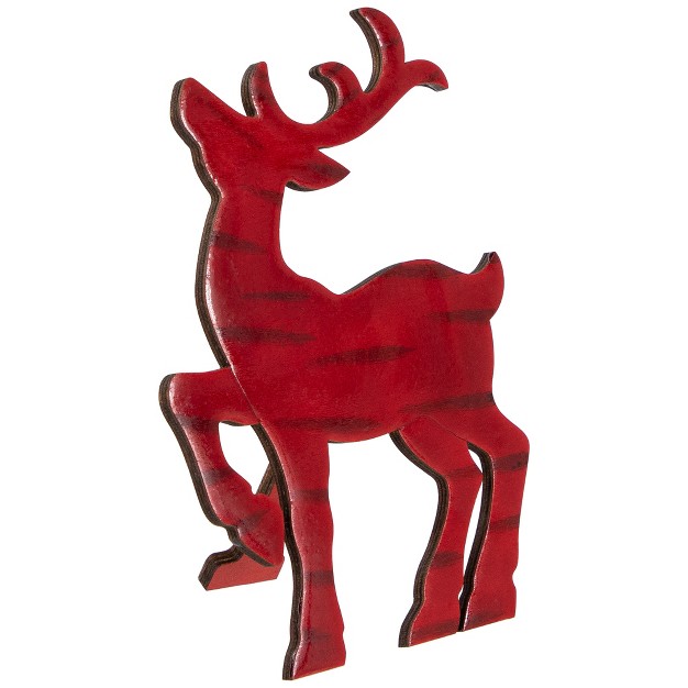 Glossy Red Standing Reindeer Christmas Decoration