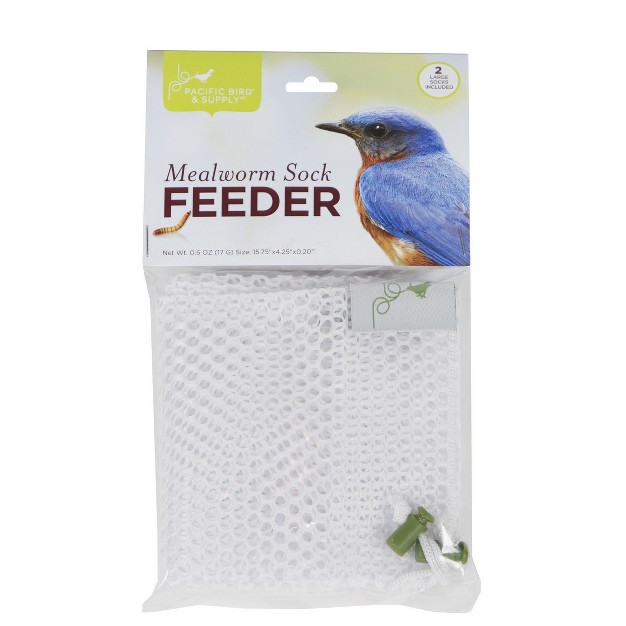 Pacific Bird amp Supply Co Empty Mealworm Sock Feeder White green 2 Pack