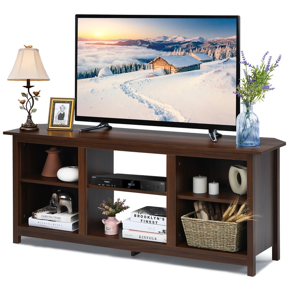 Costway TV Stand 58 inch Entertainment Media Console Center Up to 65   58'' x 16'' x 24''