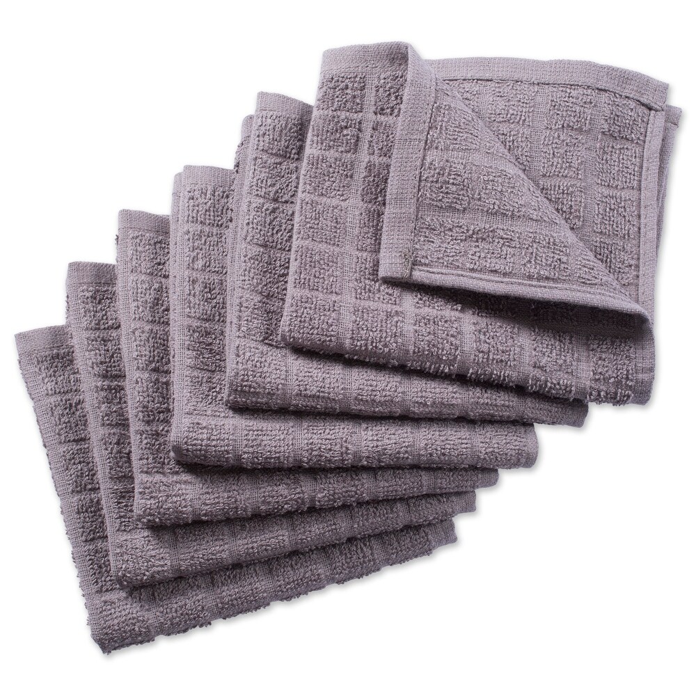 DII Solid Windowpane Terry Dishcloth Set of 6