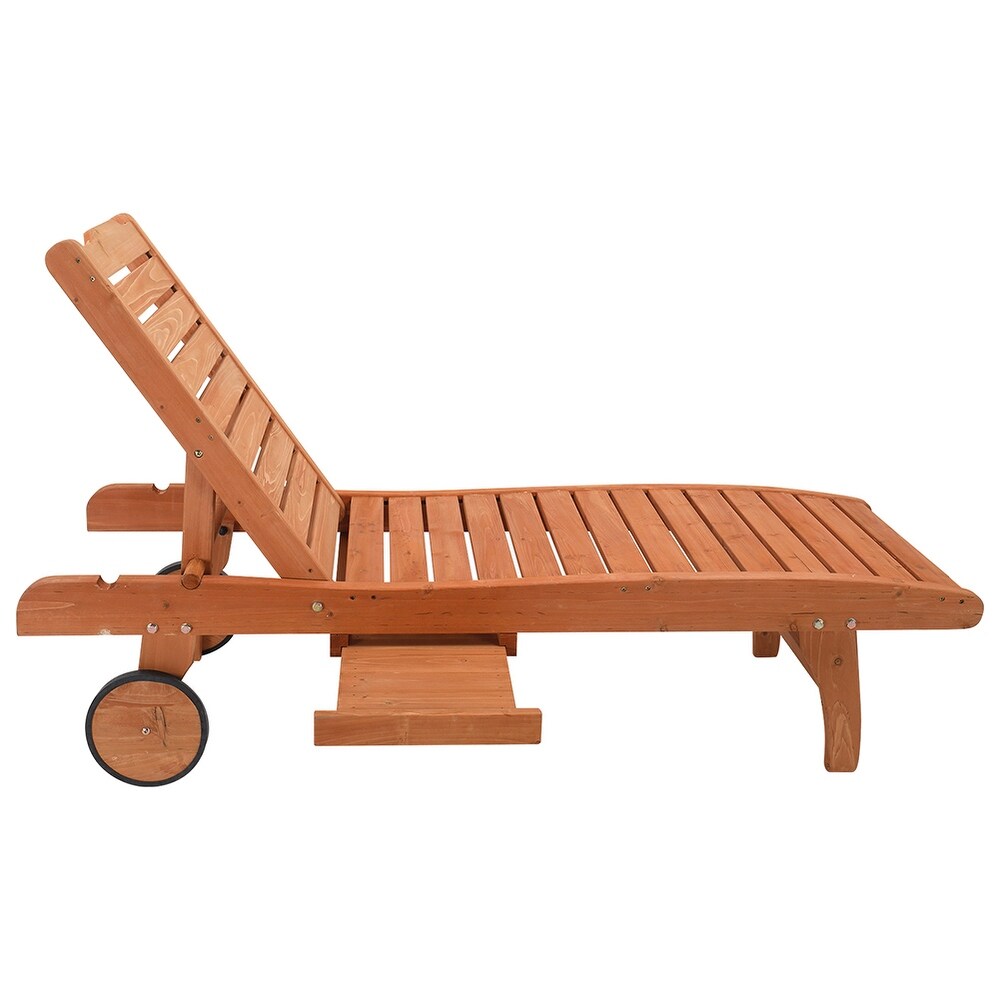 Outdoor Two Speed Adjustment Chaise Lounge with Wheels and Drawers