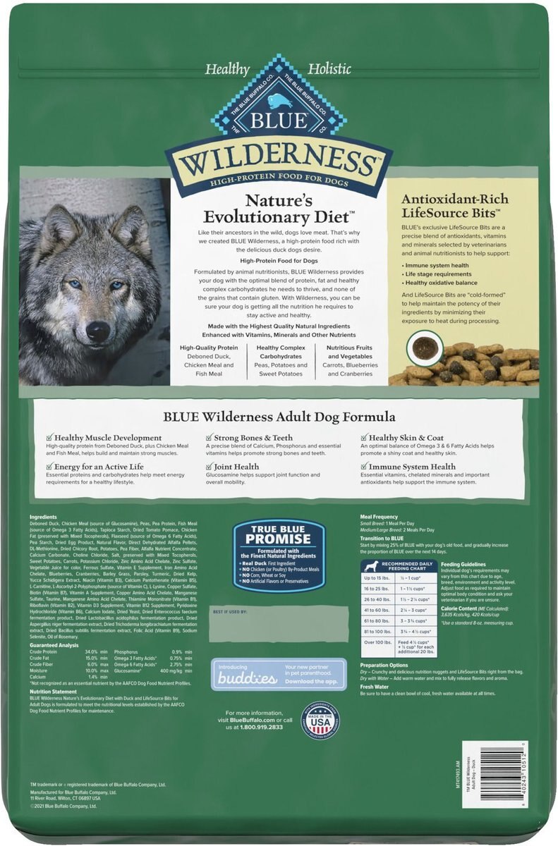 Blue Buffalo Wilderness Duck Recipe Grain-Free Dry Dog Food