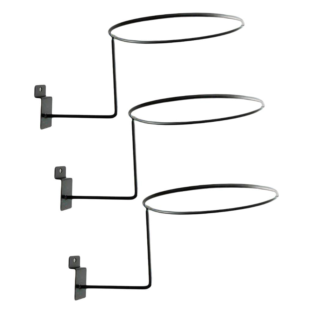 3x Wall Mount Metal Holder Rack Hanger Hook for Hat Scarf Black 02