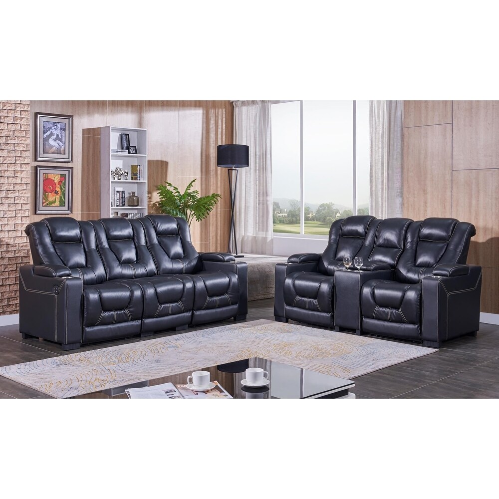 Contempo Collection Leather Reclining Sofa and Loveseat