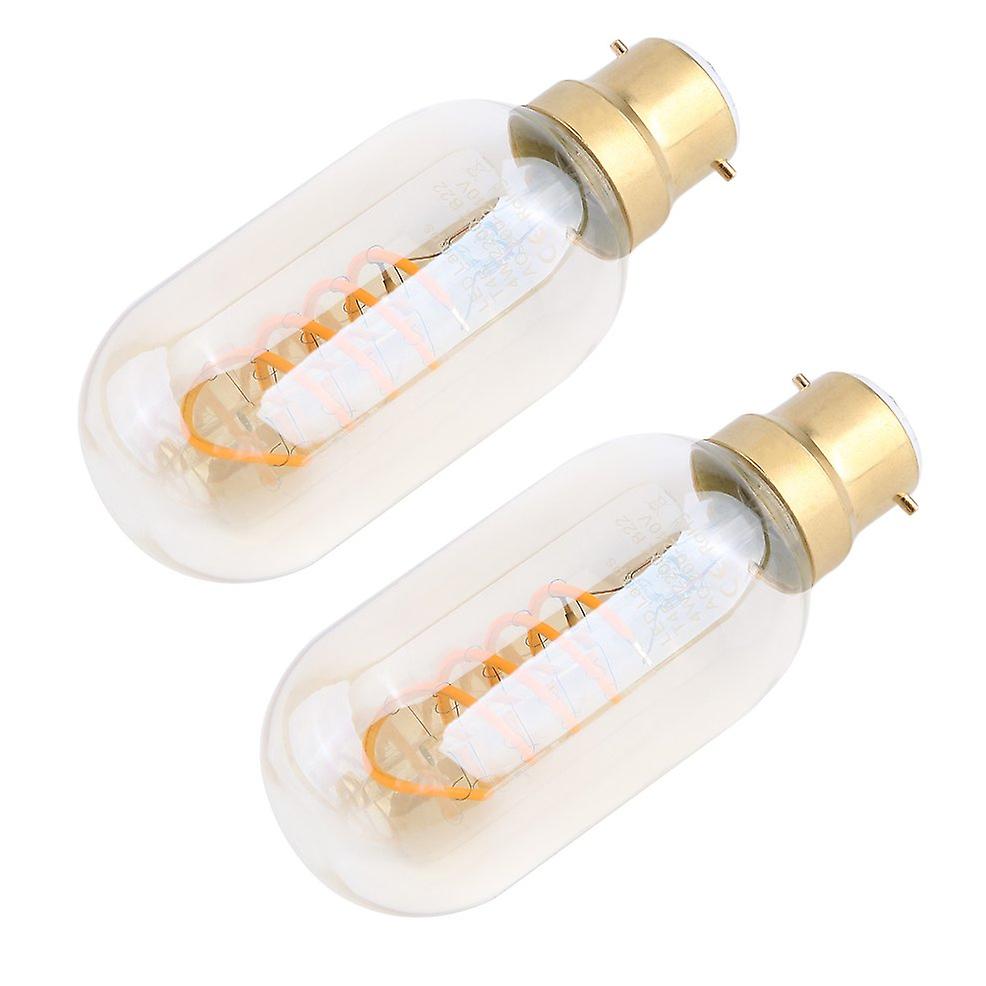 B22 Amber Glass Light 2 Pcs T45 Spiral ment Lamp 240v 4w Edison Style Bulb