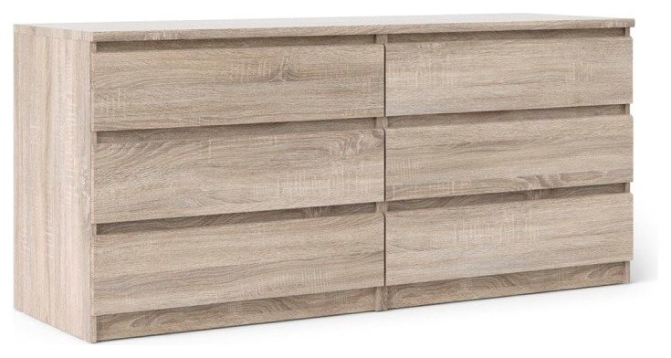 Naia 6 Drawer Double Dresser  Truffle   Farmhouse   Dressers   by BisonOffice  Houzz