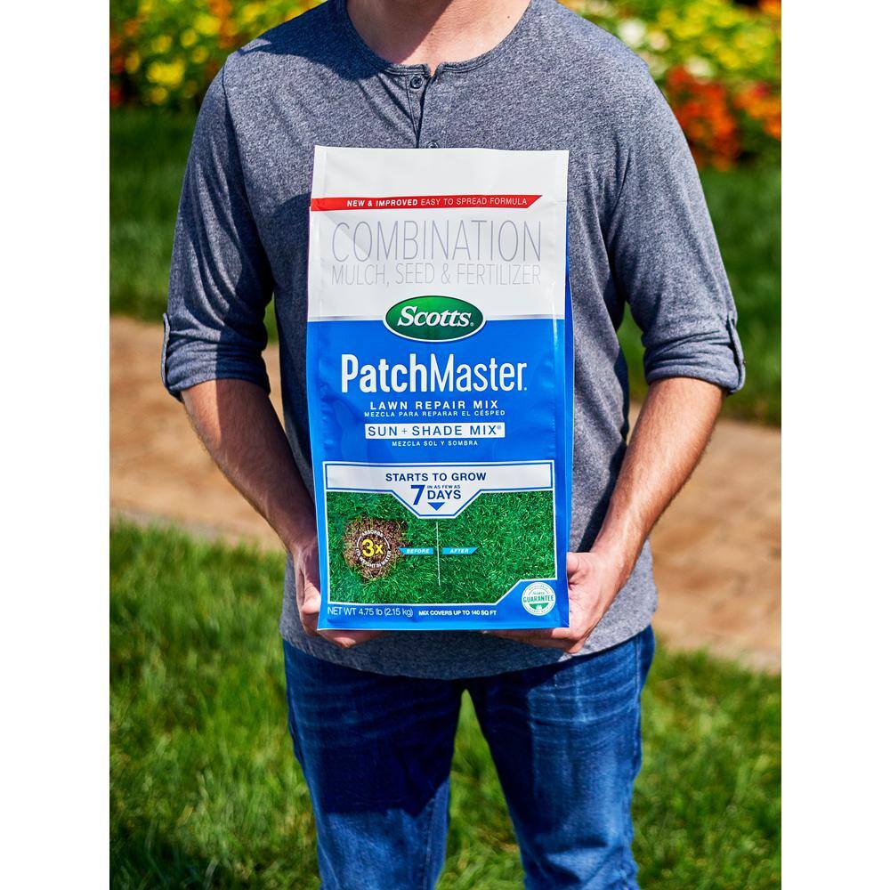 Scotts PatchMaster 4.75 lbs. Lawn Repair Mix Sun + Shade Mix Combination Grass Seed Fertilizer and Mulch 14905-1