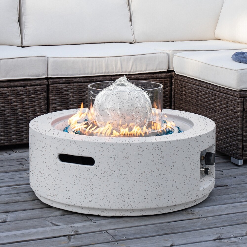 COSIEST Outdoor Propane Fire and Water Fountain Fire Pit Table