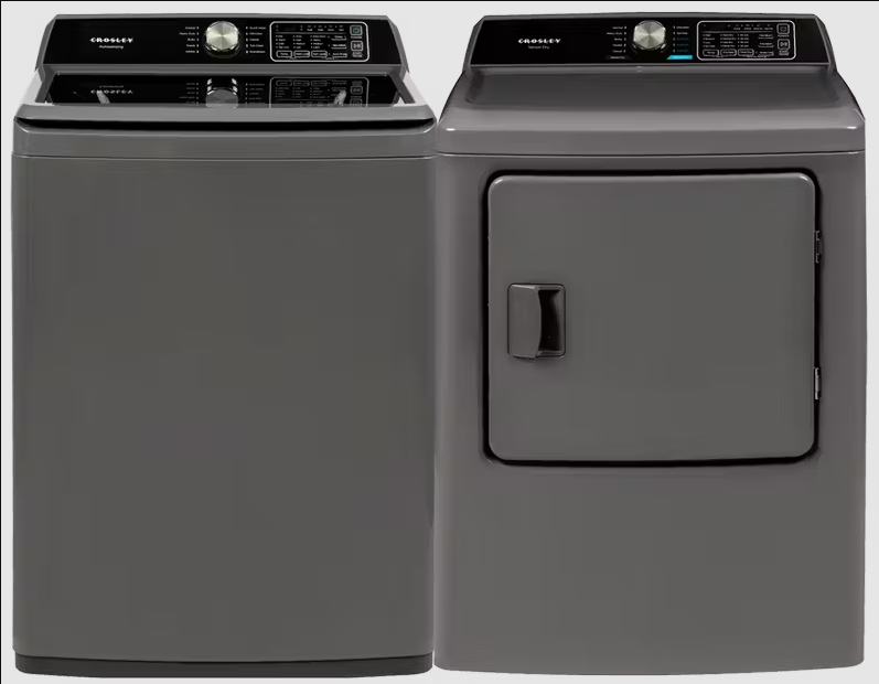 Crosley 4.1 cu. ft Top Load Washer & 6.7 cu. ft. Electric Dryer - Onyx