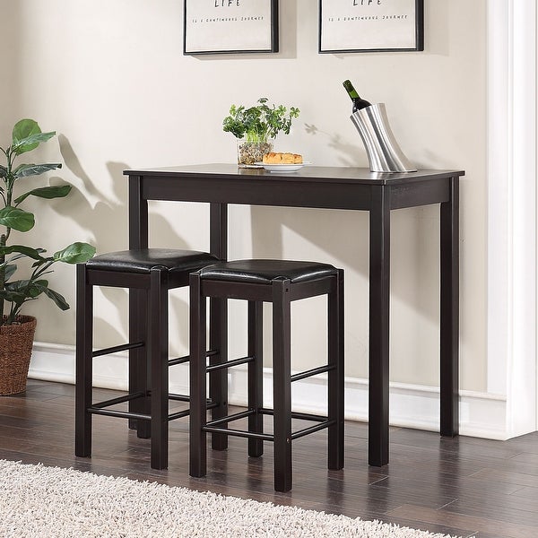 3-piece Counter Dining Sets Pub Countertop with 2 Bar Stools - L42