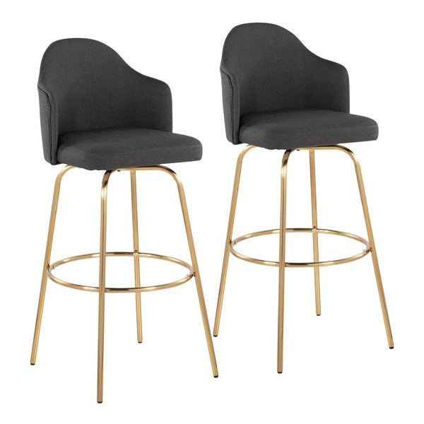 Carson Carrington Valsatra Upholstered Bar Stool with Metal Base (Set of 2)