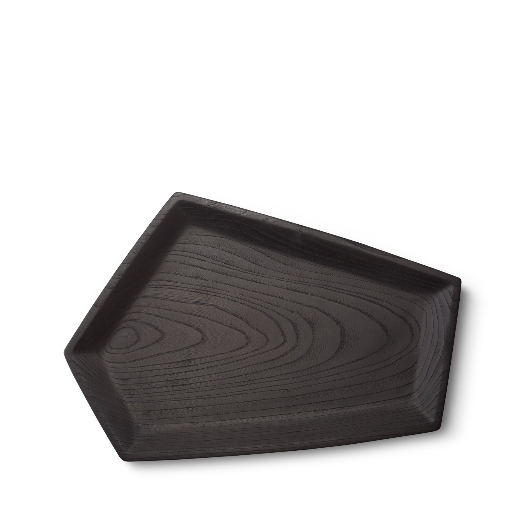 #10 Japanese Zelkova Pentagon Tray in Black