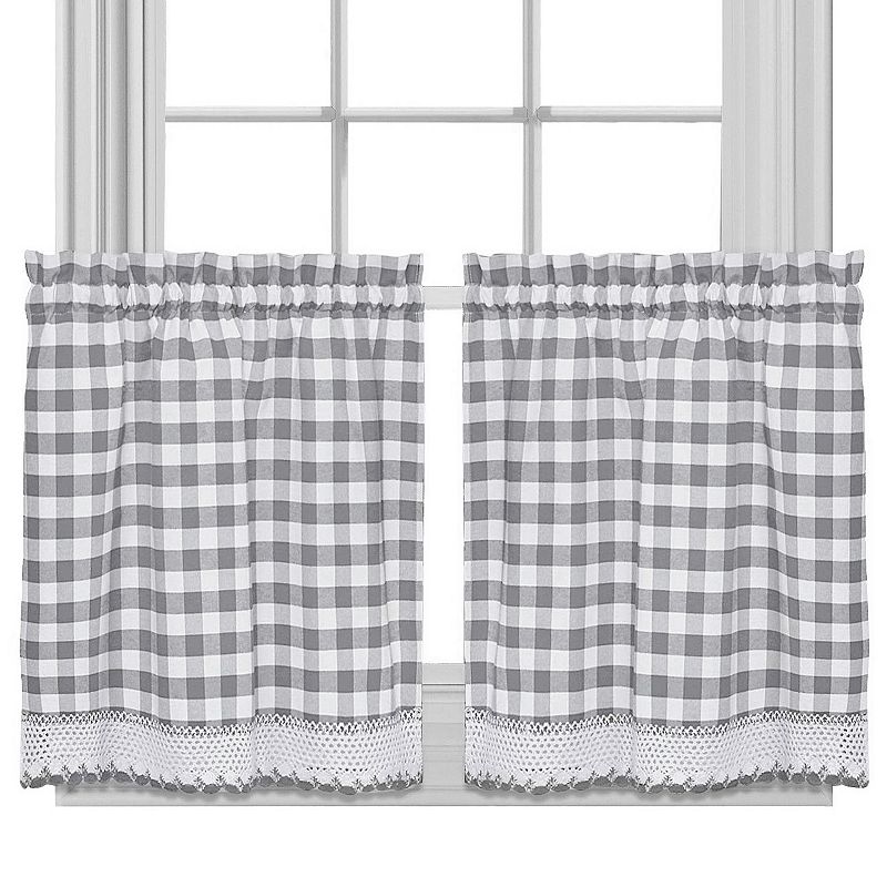 Sweet Home Buffalo Check Gingham Kitchen Curtain Tier Pair