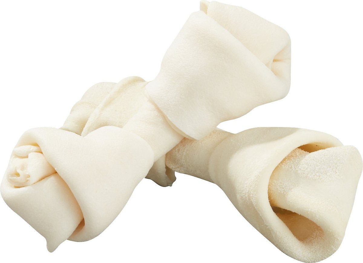 Pure and Simple Pet Flat Knotted Rawhide Bone Dog Treat， Small