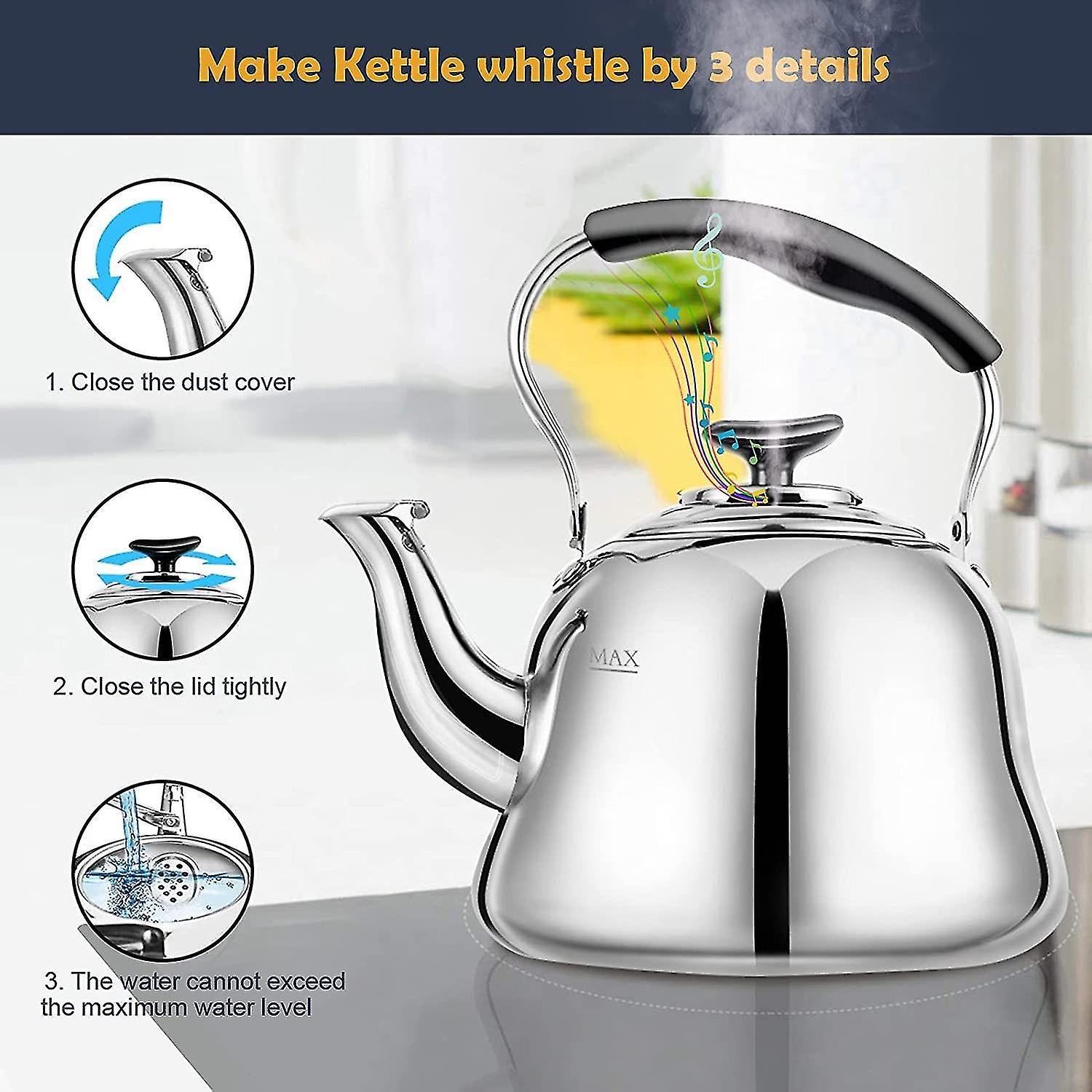 Tea Kettle Stovetop Whistling Teakettle Classic Teapot Stainless Steel Tea Pots For Stove Top With T