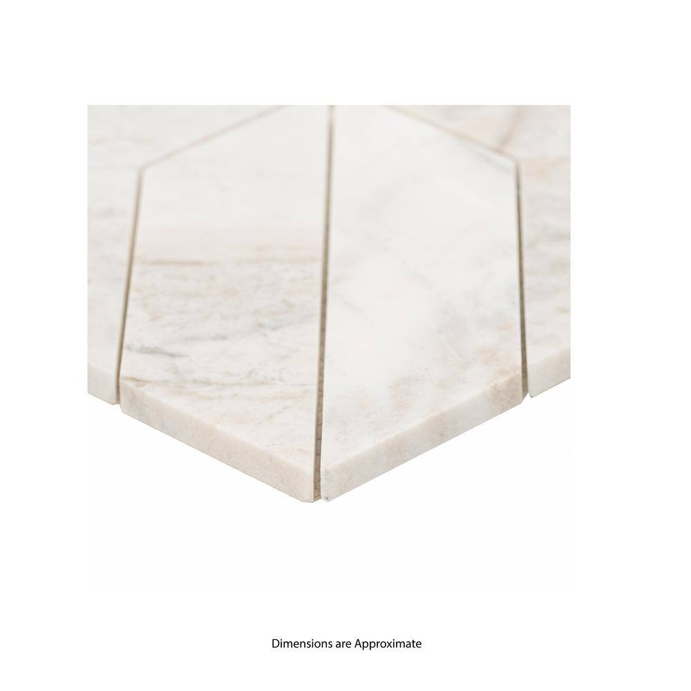 MSI Arabescato Venato White 12 in. x 12 in. x 10mm Honed Mosaic Marble Floor and Wall Tile (10 sq. ft.Case) ARAVEN-ARGHC