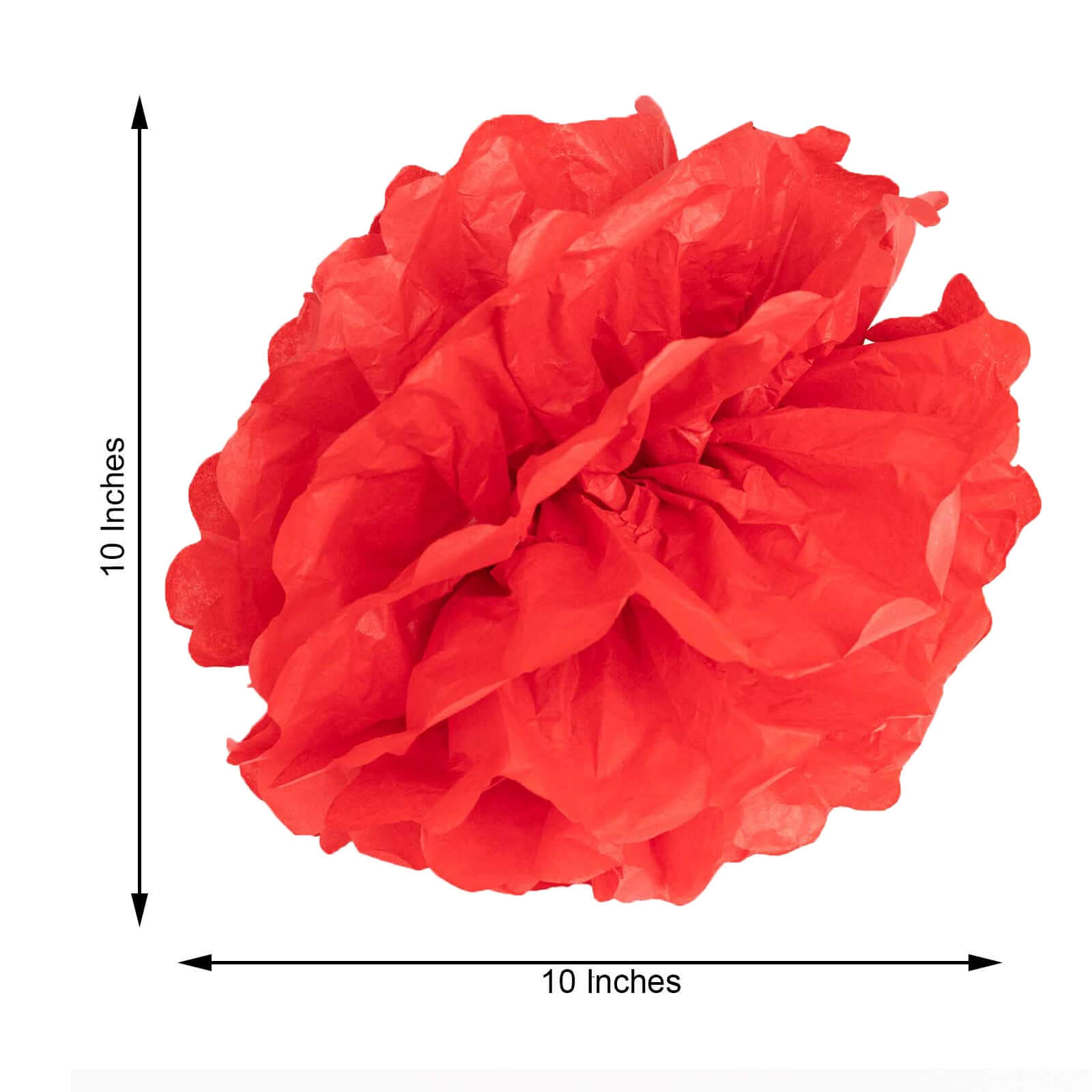 6 Pack Red Tissue Paper Pom Poms Flower Balls, Ceiling Wall Hanging Decorations - 10