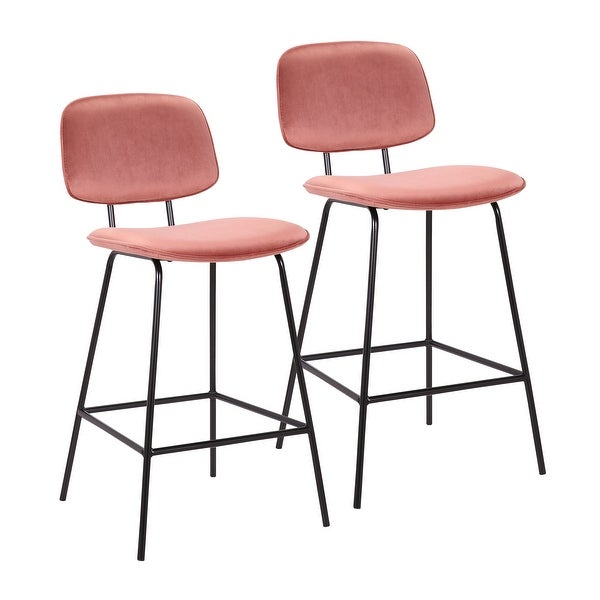 Porthos Home Ekta Velvet Counter Height Stools (Set of 2)