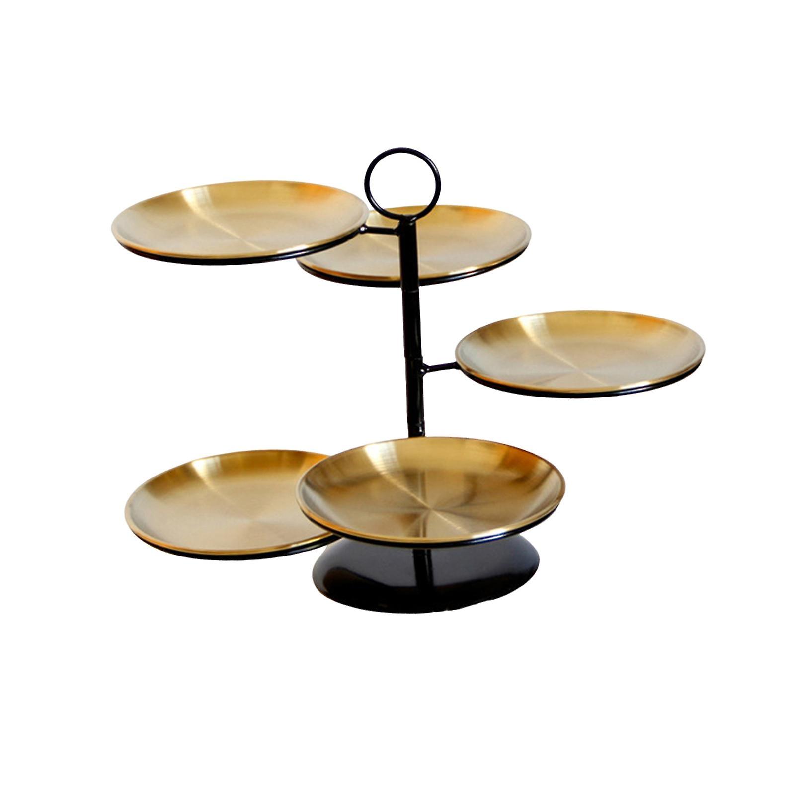 Fruit Snack Plates 3 Tier Cookie Tray For Birthday Dinning Room Housewarming Gold