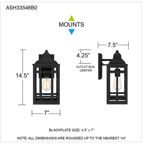 Auden 1-Light Mottled Black Outdoor Wall Lantern Shopping - The Best Deals on Outdoor Wall Lanterns | 41429487
