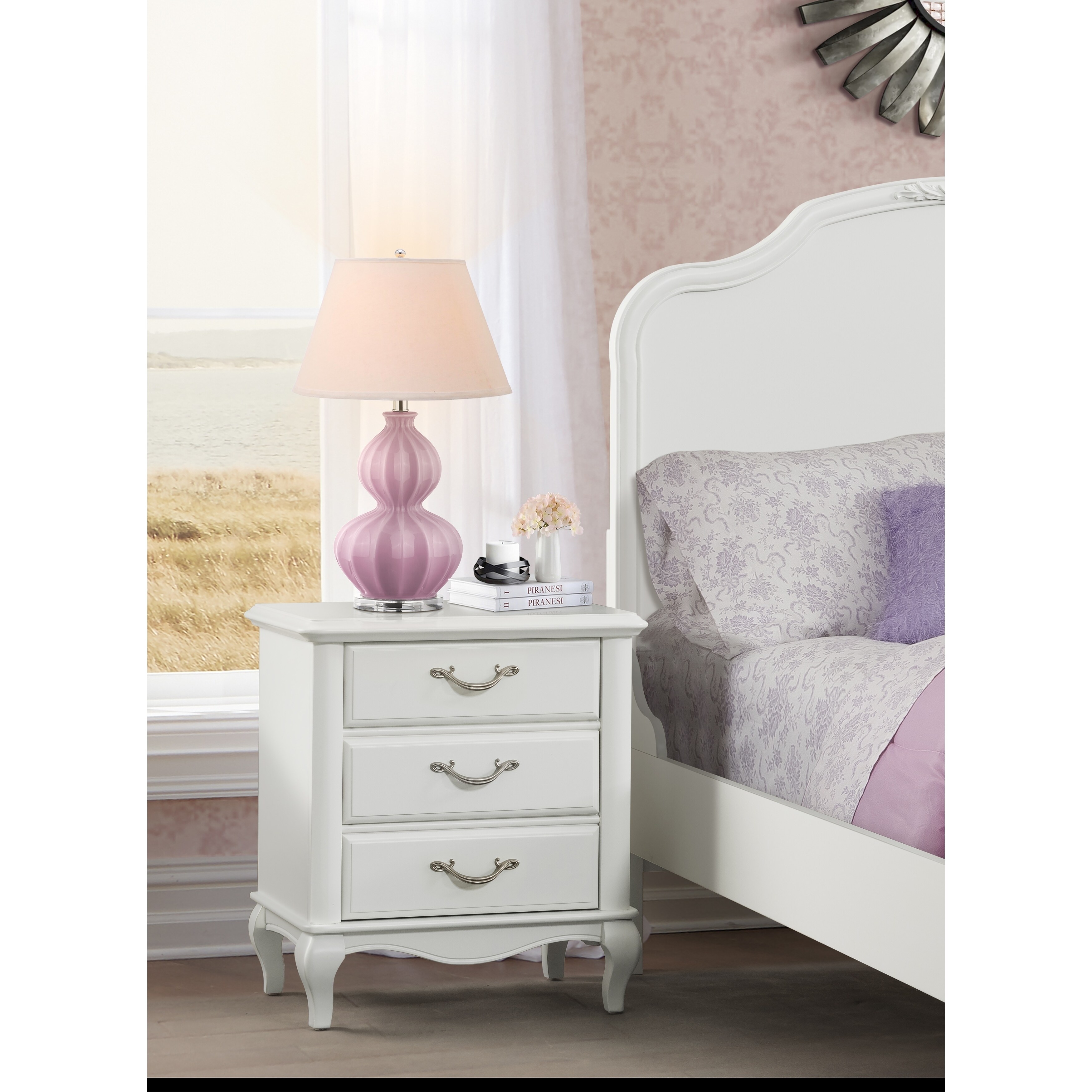 Martin Svensson Home Kelly 3 Drawer Nightstand， White - - 29806958