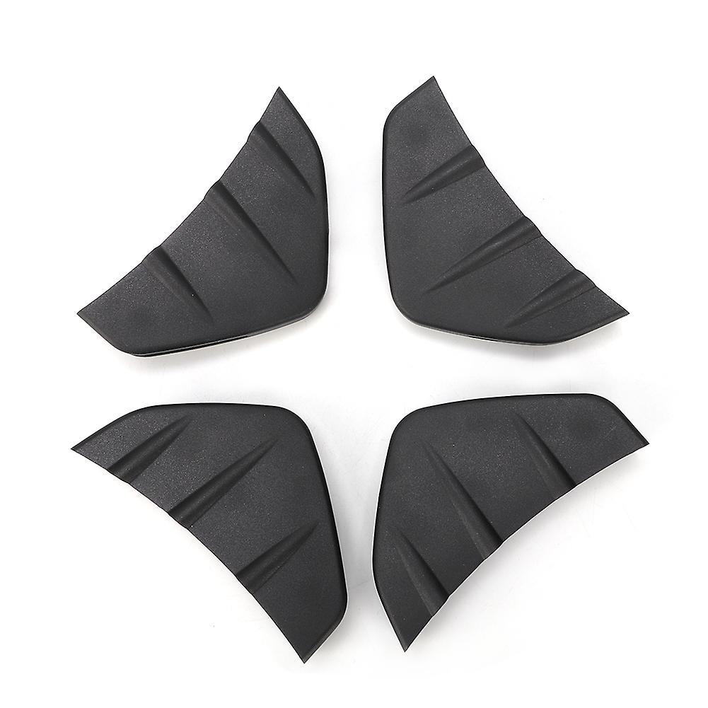 4pcs Car Rear Bumper Lip Spoiler Shark Fin Style Black Universal Parts