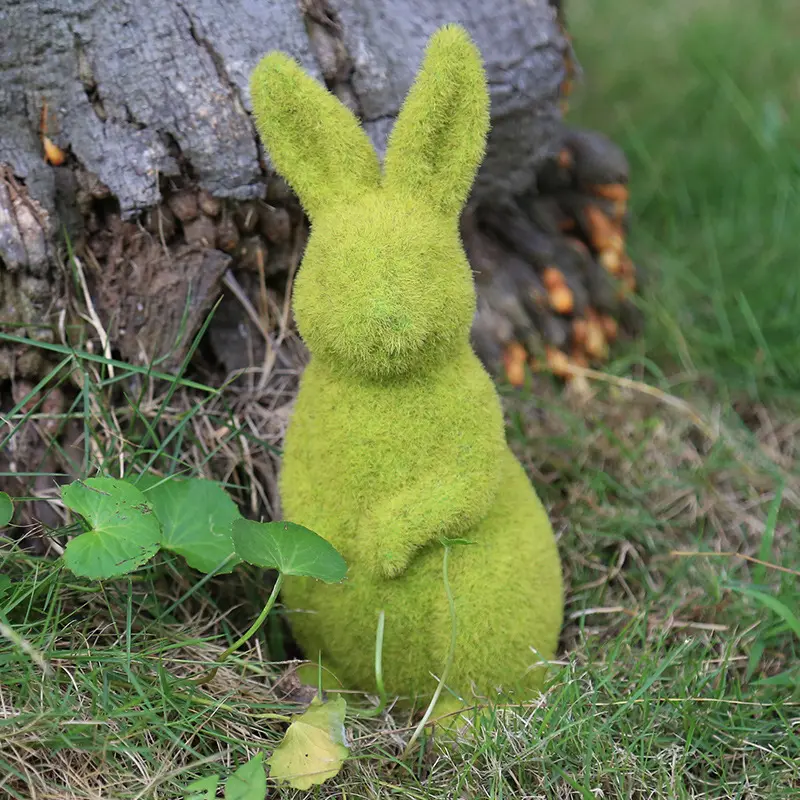 Garden Decoration Miniature Resin Artificial Rabbit Moss Outdoor Animals Garden Supplies Ornaments