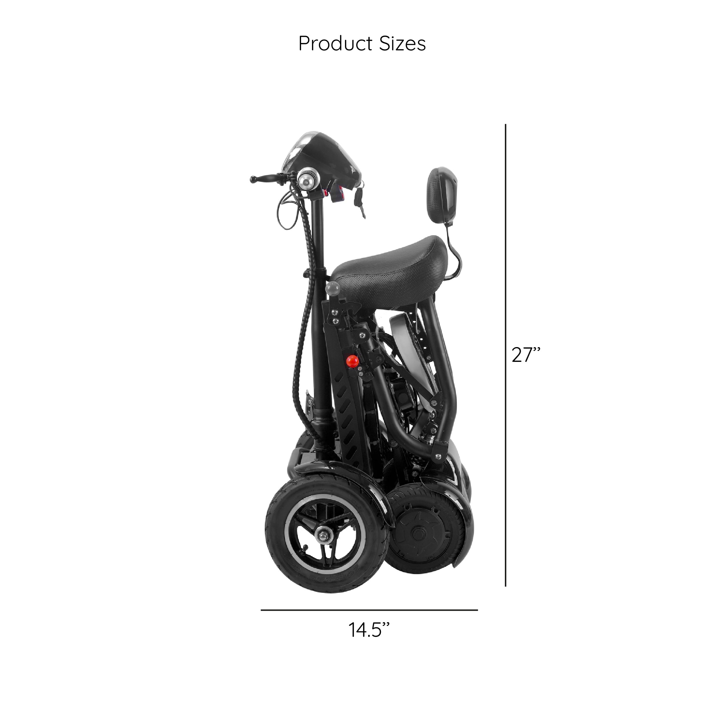 Smart Electric Scooter with Child Seat, 4 Wheels All Surfaces Easy Travel