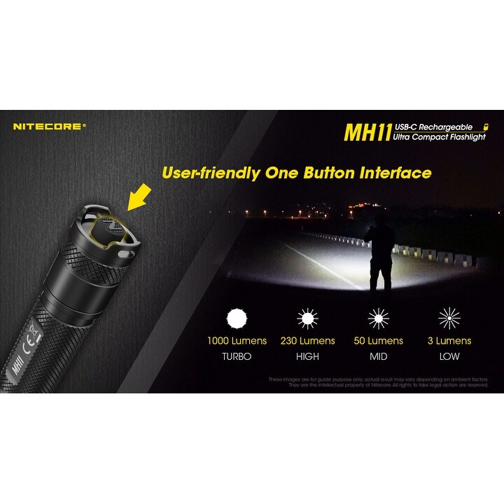 NITECORE MH11 1000 Lumen USB C Rechargeable Flashlight