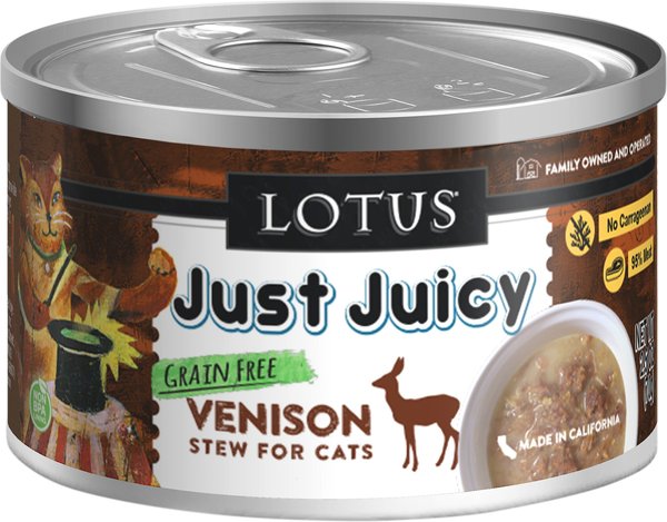 Lotus Just Juicy Venison Stew Grain-Free Canned Cat Food