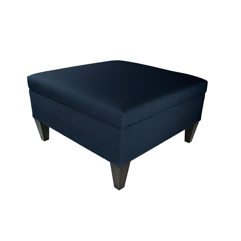 MJL Furniture Manhattan Espresso Upholstered Organizational Cocktail Ottoman Table