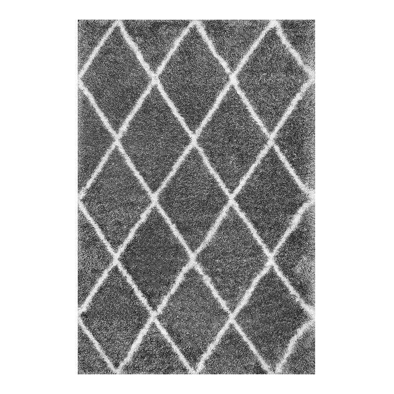 nuLOOM Diamond Geometric Lattice Shag Rug