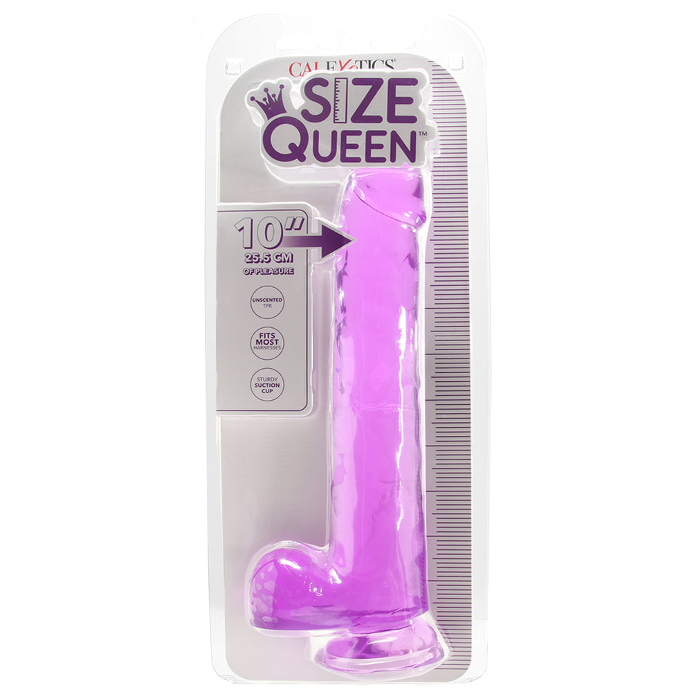 Size Queen 10 Inch Jelly Dildo in Purple