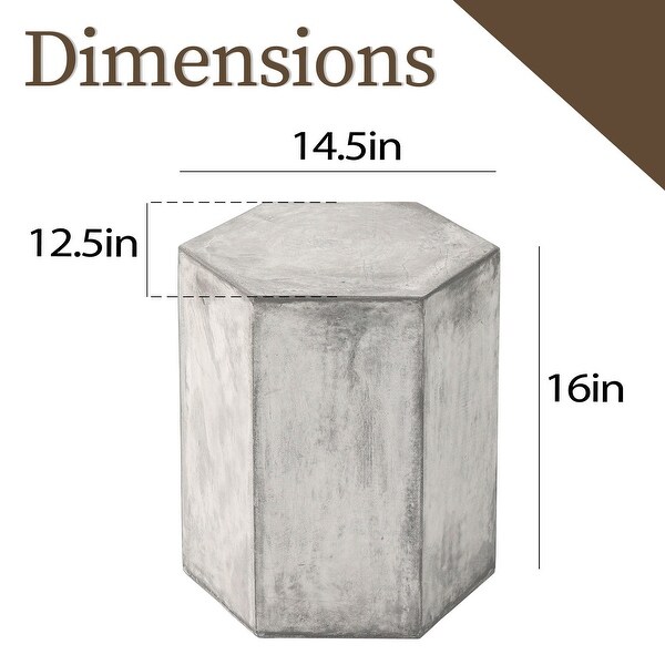 COSIEST MgO Outdoor Hexagonal End Table