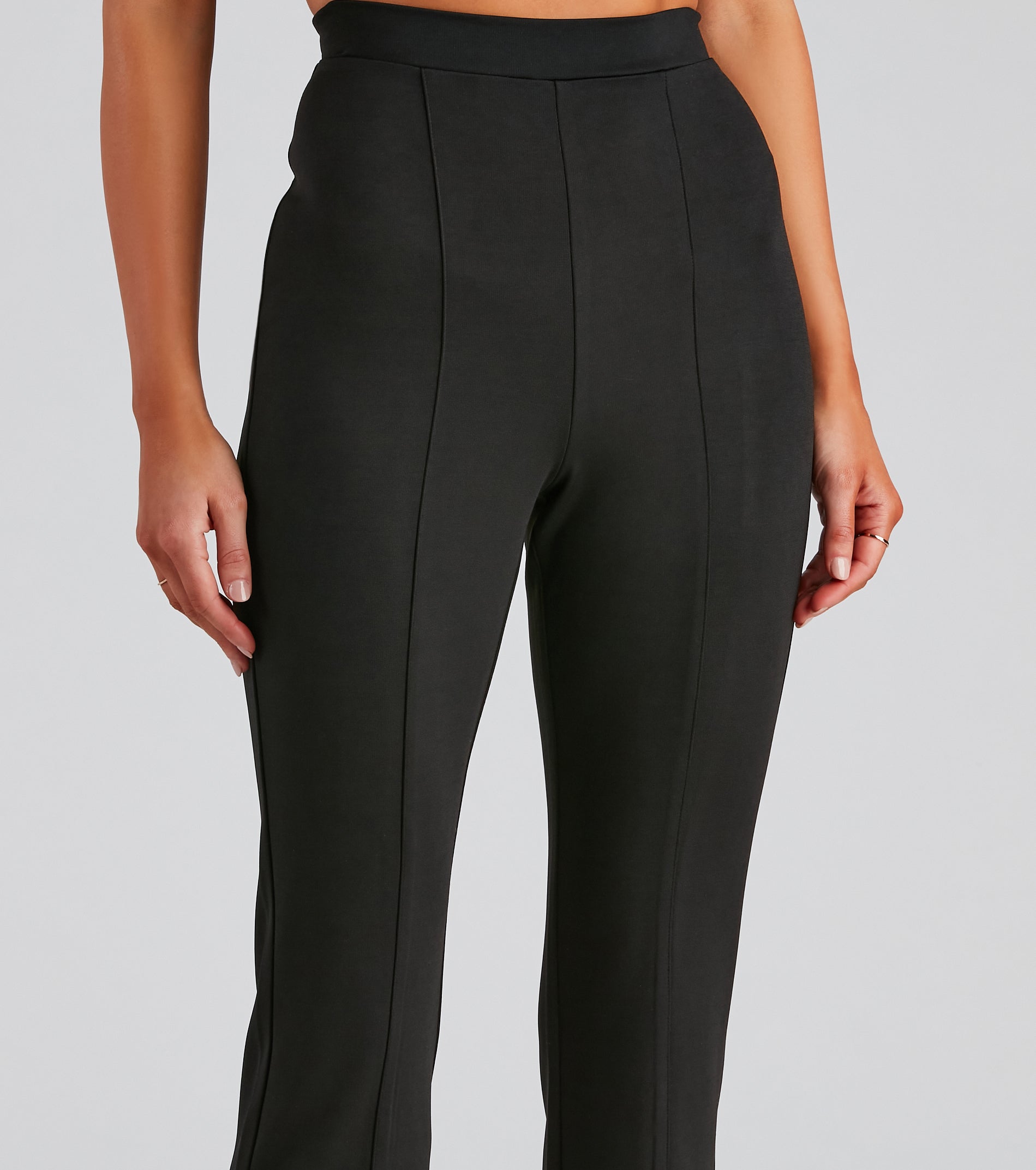 High Waist Flared Ponte Pants