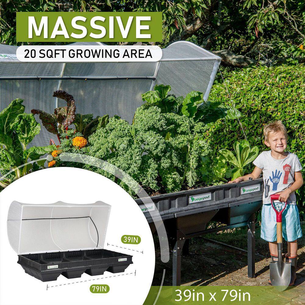 Vegepod Raised Garden Bed Kit - Large 78.7 in. x 39.4 in. (2 m x 1 m) Container with Protective Cover Self Watering C0007