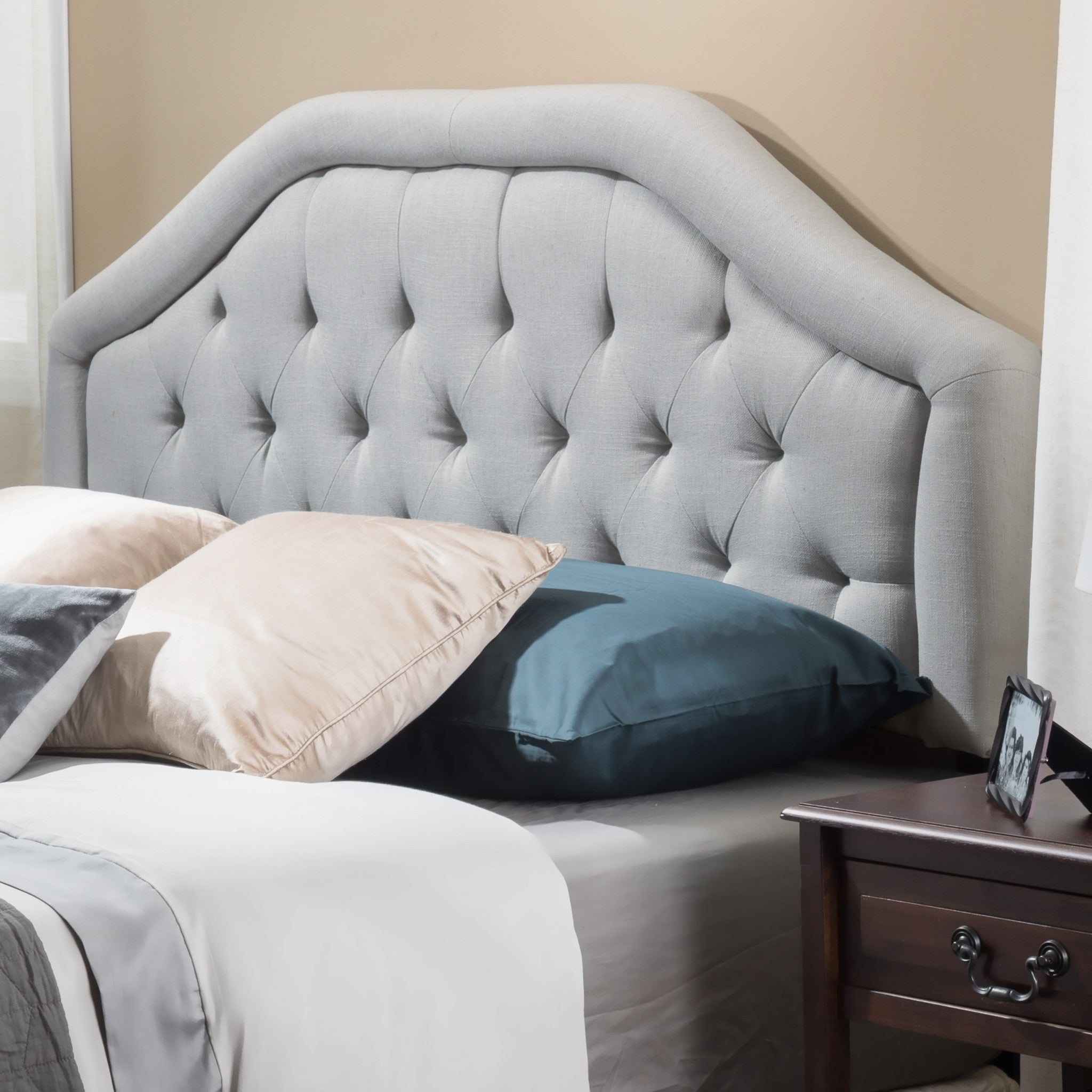 Celina Queen Tufted Adjustable Fabric Headboard