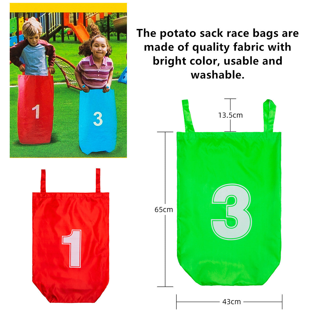 4-1 Kids Outdoor Game Toy Family Lawn Game Egg Hunt， Potato Sack Race Bags， Child Stilts， Vests for Catch Tails Outside Yard Activities Birthday Gift for Boy Girl Party Decoration