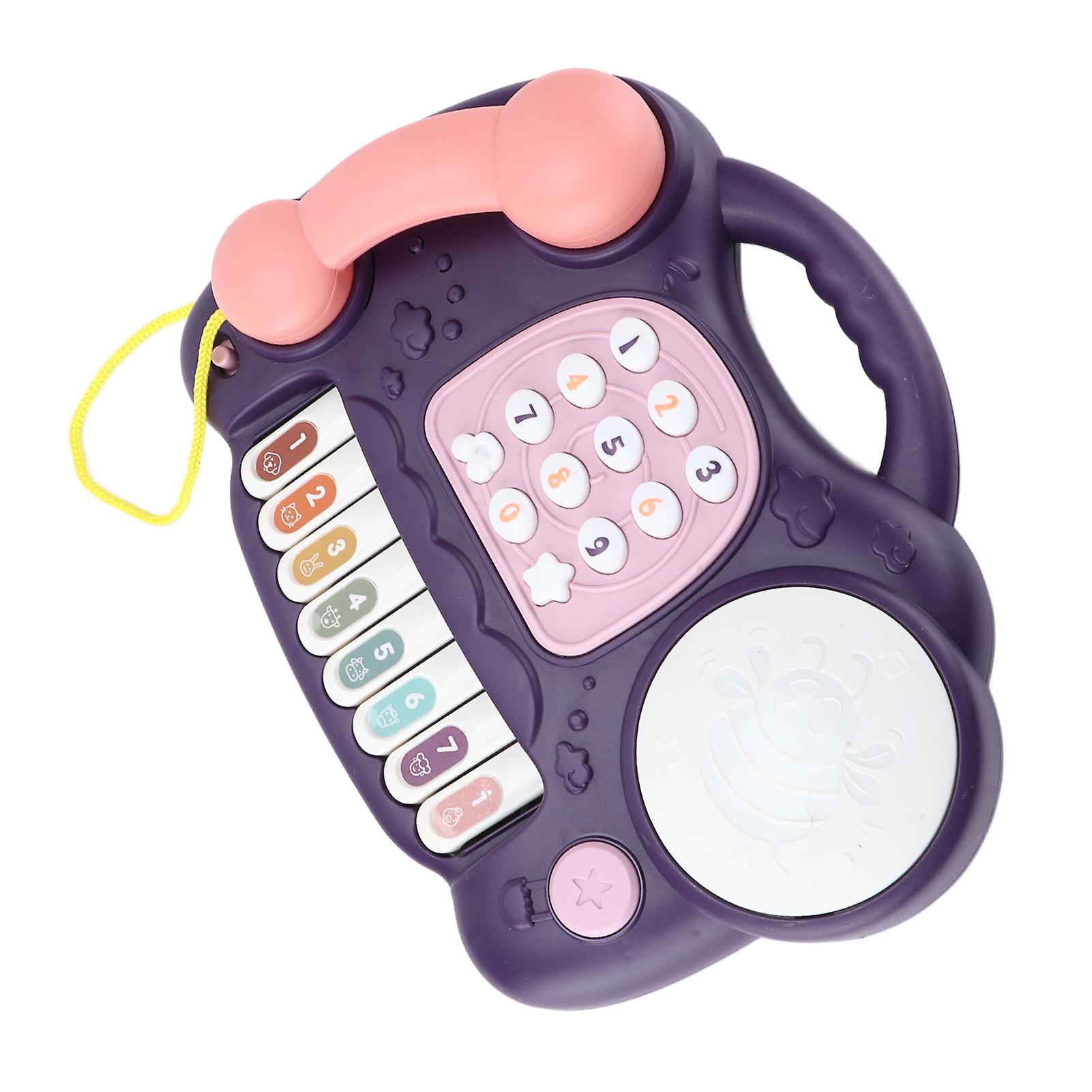 Telephone Toys 10 Learning Function Interactive Games Colorful Light Children's Music Learning Toyspurple