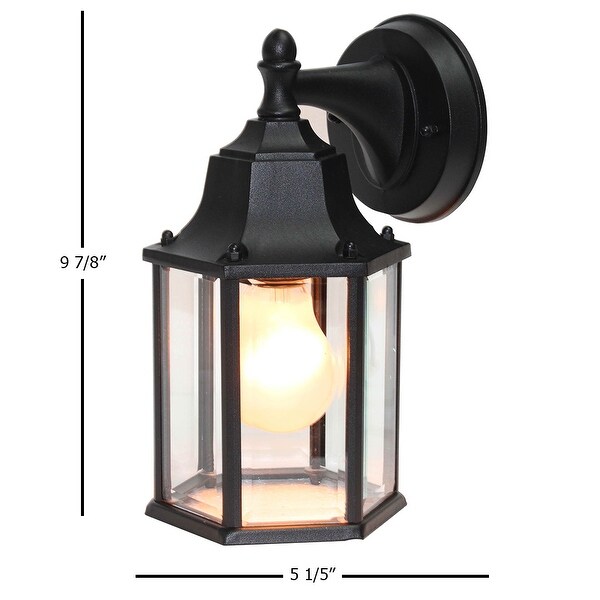 Shekinah 1 Light Outdoor Wall Lantern in Black Finish Shopping - The Best Deals on Outdoor Wall Lanterns | 38529848