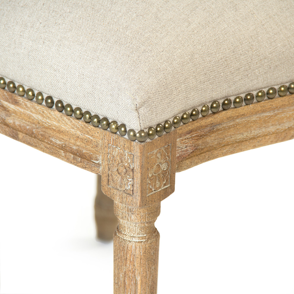 Medallion Side Chair  Natural Linen   French Country   Dining Chairs   by HedgeApple  Houzz