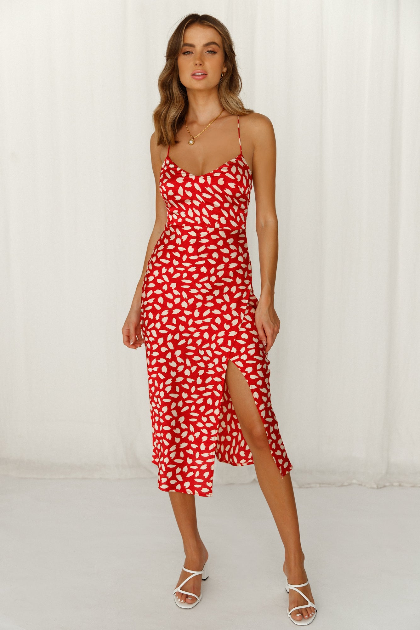 Happy Honeymoon Midi Dress Red